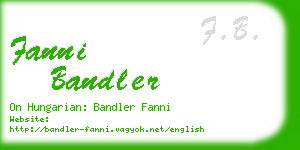 fanni bandler business card